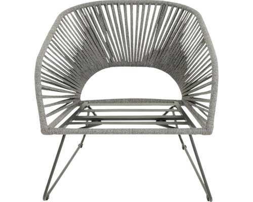 Grijze loungestoel met touwbespanning