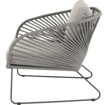 Gevlochten stoel met zitkussen en rugleuning