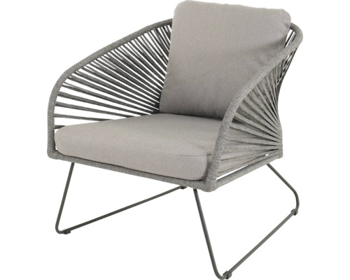 Tuinstoel met kussen en metalen frame