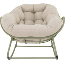 Loungestoel met stoffen bekleding en metalen frame