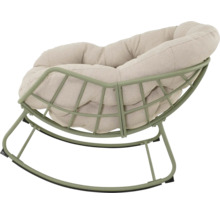 Schommelstoel met metalen frame en gestoffeerde zitting