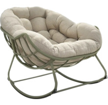 Schommelstoel met bekleding en metalen frame