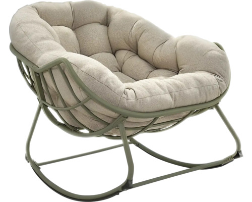 Schommelstoel met bekleding en metalen frame