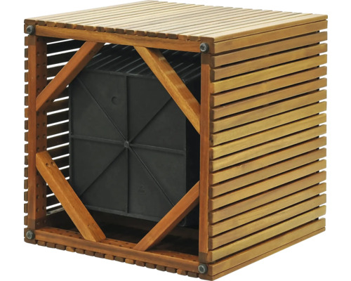 Houten bak met inzetstuk voor tuinvijver