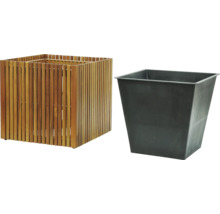 Houten plantenbak met kunststof binnenbak voor planten