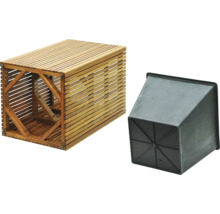 Houten plantenbak met kunststof inzetstuk