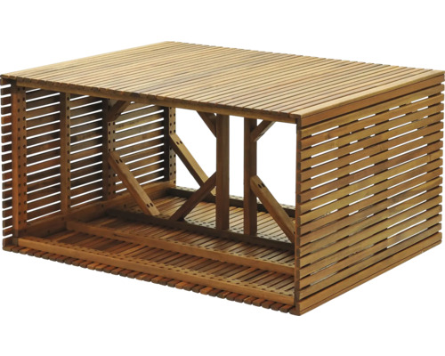 Houtopslag voor de tuin van houten latten