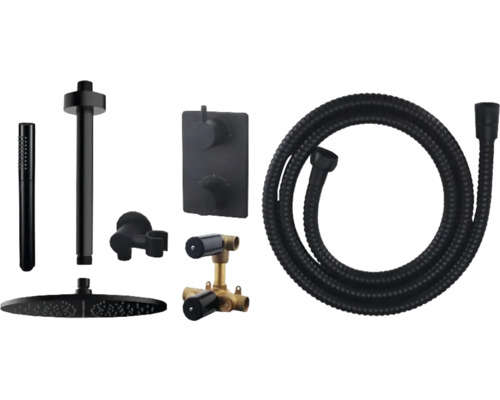 Douchesysteem met hoofddouche, handdouche, doucheslang en thermostatische mengkraan