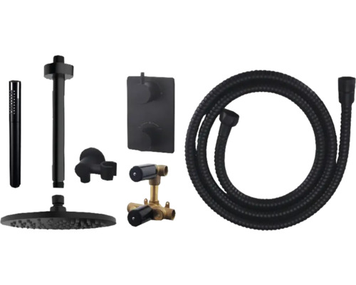 Douchesysteem met hoofddouche, handdouche, doucheslang en thermostatische mengkraan