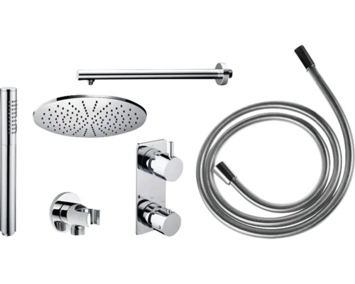 Doucheset met hoofddouche, handdouche, doucheslang en thermostaat