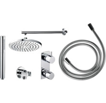 Douchegarnituur met hoofddouche, handdouche, doucheslang en thermostaat