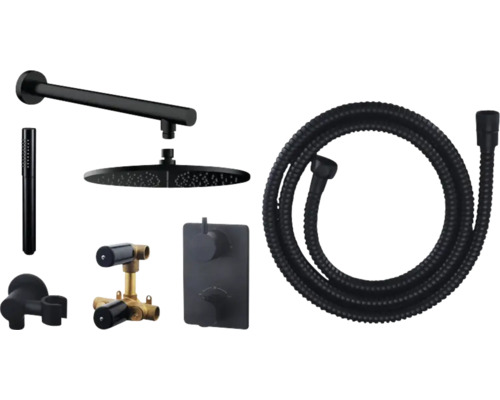 Doucheset met hoofddouche, handdouche en thermostatische mengkraan