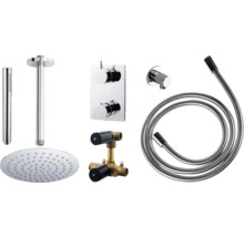 Opbouw douchesysteem met hoofddouche, handdouche en thermostaat