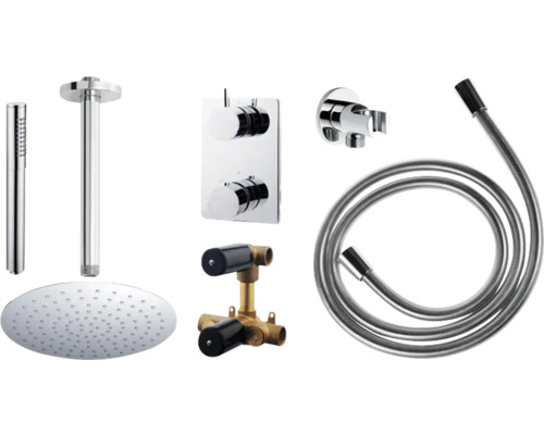 Doucheset met hoofddouche, handdouche, doucheslang en thermostaat