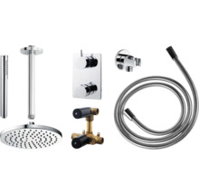 Douchesysteem met hoofddouche, handdouche, thermostaat en doucheslang