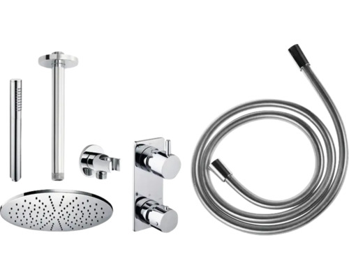 Douchesysteem met hoofddouche, handdouche, doucheslang en thermostaat