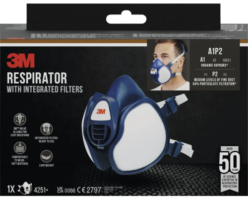 3M ademhalingsmasker met geïntegreerde filters