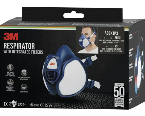 3M ademhalingsmasker met geïntegreerde filters in verpakking