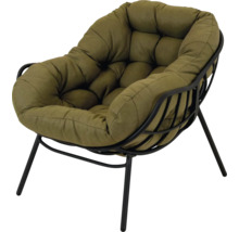 Fauteuil met metalen frame en stoffen bekleding