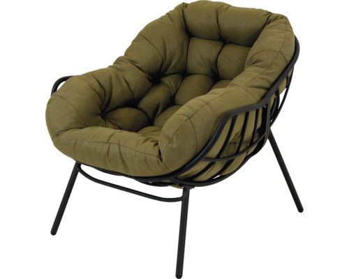 Fauteuil met metalen frame en stoffen bekleding