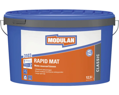Modulan Rapid Mat matte muurverf in emmer, inhoud 12,5 liter