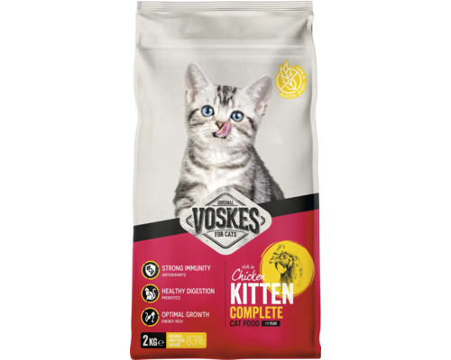 Verpakking Voskes Kitten kattenvoer met kip, glutenvrij, 2 kg