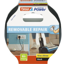 Tesa Power Reparatie textieltape, 10 meter maal 38 millimeter, verwijderbaar, zwart