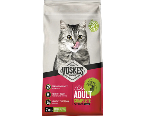Voskes Adult kattenvoer met kip, 2 kilogram