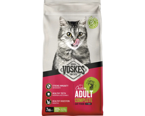 Voskes Adult Complete kattenvoer met kip in een zak van 7 kilogram
