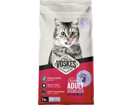 Voskes Adult Sterilized kattenvoer met kip 2 kilogram