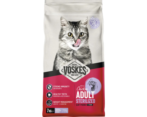 Voskes kattenvoer Adult Sterilized met kip 7 kilogram