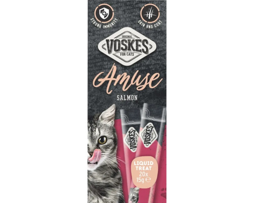 Voskes Amuse zalmsnack voor katten ter ondersteuning van de immuniteit en voor huid en vacht