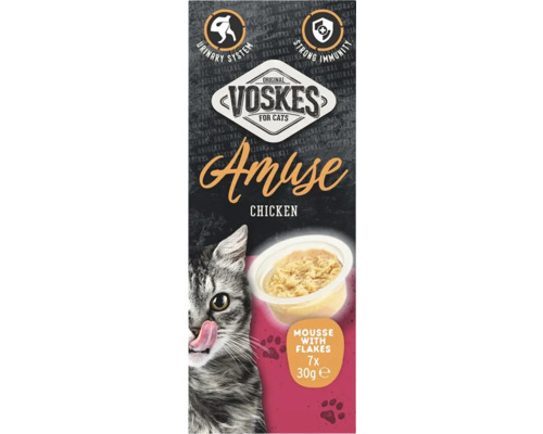 Voskes Amuse kattenvoer met kip, 7 keer 30 gram