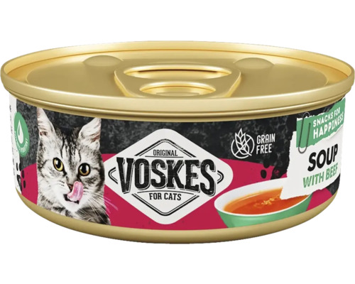 Voskes kattensoup met rundvlees, graanvrij, in blik