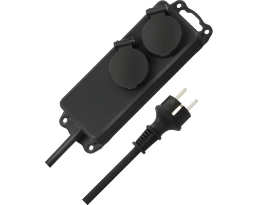 Verlengsnoer met twee contactdozen en stekker