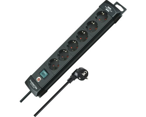 Stekkerdoos met zes stopcontacten en schakelaar