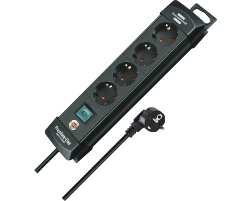 Verlengsnoer met vier stopcontacten en een schakelaar.