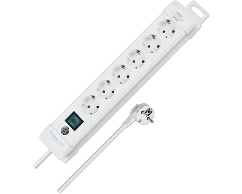 Stekkerdoos met zes stopcontacten en schakelaar