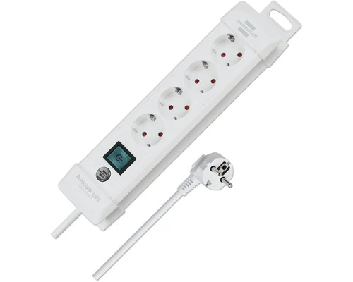 Stekkerdoos met vier stopcontacten en schakelaar