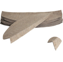 Hoek van vilt als randbescherming