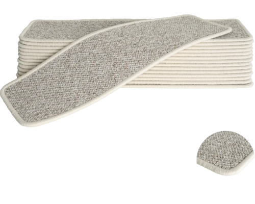 Set trapmatten met textieloppervlak en festonranden