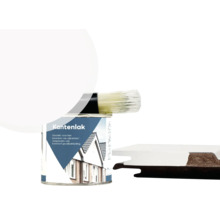 Blik randlak met kwast voor het bewerken van kunststof gevelbekleding