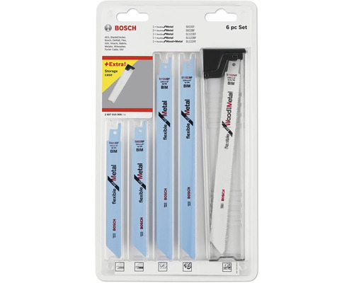 Bosch decoupeerzaagbladset, zes stuks, voor metaal en hout, met opbergkoffer