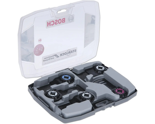 Bosch Starlock oscillerende zaagbladset in geopende opbergdoos