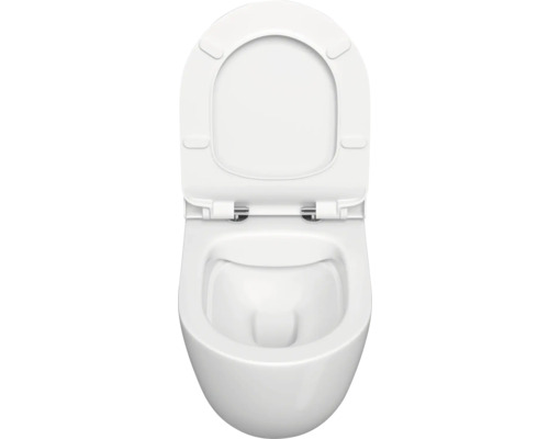 Wandcloset diepspoel met open spoelrand en toiletzitting