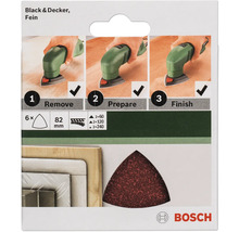 Bosch schuurpapierset voor Black and Decker multislijper, fijne korrel, 6-delig