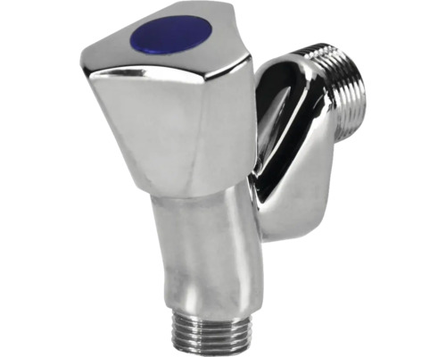 Beluchterkraan 1/2" chromen knop Hoekstopkraan met blauwe markering