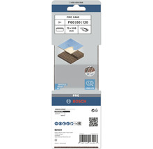 Bosch Pro X440 schuurbanden, korrel P60, P80 en P120, 75x508 millimeter