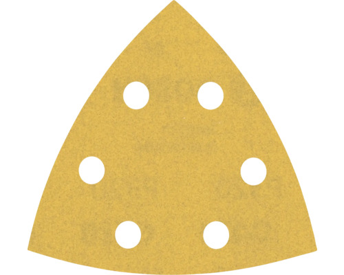 Driehoekig schuurpapier met zes gaten