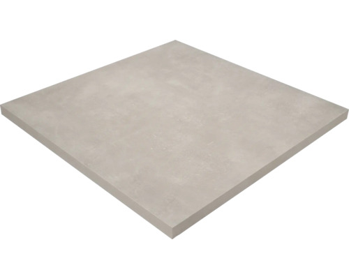 Vierkante keramische vloertegel in grijze betonlook.